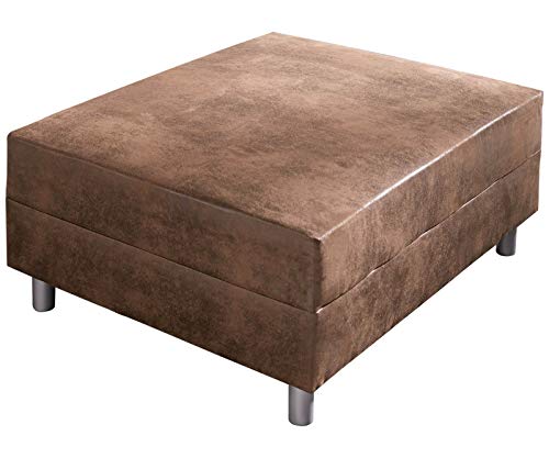 DELIFE Sofa-Hocker Clovis Braun Modul B98 x T83 Antik Optik Sitzhocker