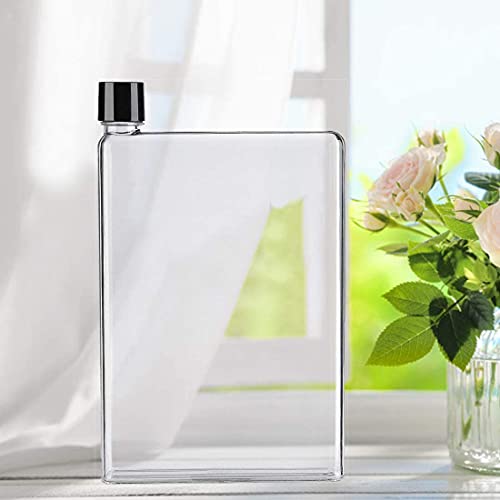 Clear Reusable Slim Flat Water Bottle 420Ml Portable - Fits In Pocket &Random Corner.transparent Portable Cup For School,Sports, Travel, Dining Time #TOP1