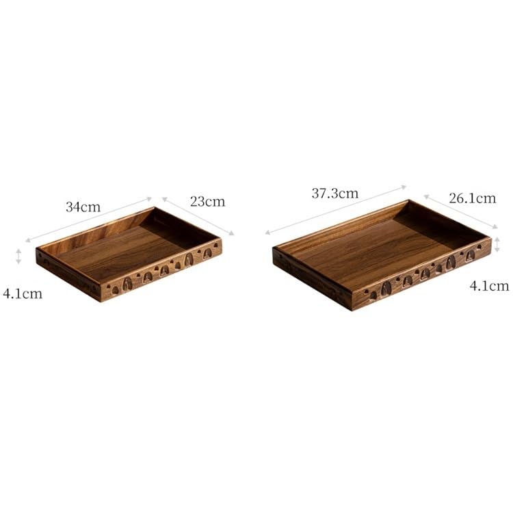 Bandejas Servir Comida Bandeja Rectangular de Nogal for el hogar, Taza té, Bandeja Comercial, platear merienda for, Almacenamiento for Hotel Mesa Cama