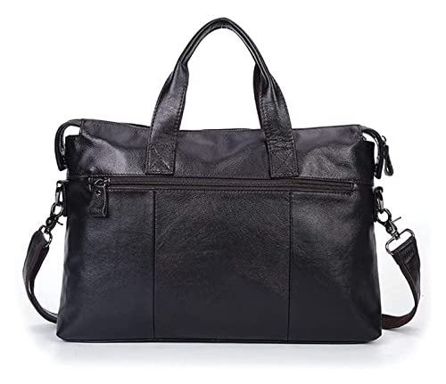 DHAEY Water Resistant Leather Briefcase Satchel 14" Laptop Messenger Shoulder Bag2