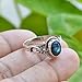 Elegance in Every Detail: Handmade 925 Sterling Silver Rings with 6x8 Oval Natural Gemstones (US Ring size 8, Labradorite)
