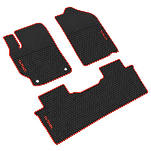iallauto All Weather Floor Liners Custom Fit Toyota Camry 7th 2012-2017 Heavy Duty Rubber Car Mats Vehicle Carpet Odorless-Black Red