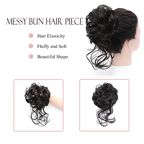Zeral Messy Bun Hair Piece Tousled Updo Messy Hair Bun Extensions With Elastic Rubber Band Curly Hair Buns Hair Piece Messy Bun Hair Scrunchies For Women(Brown Black#) #TOP2