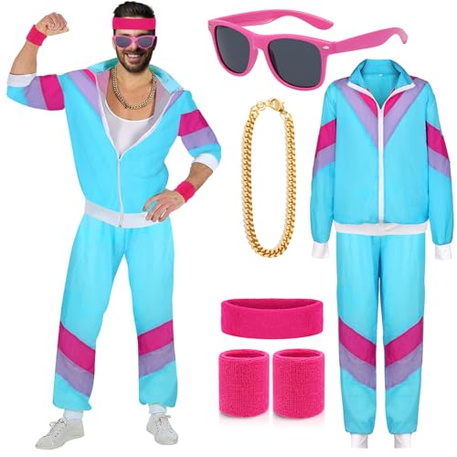90er 80er Jahre Outfit Herren Mottoparty Neon Kostüm 80er Jahre...