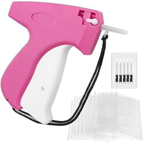 Tagging Gun for Clothing, Tagging Gun Kit with 1600pcs 1" Barbs Fasteners and 6 Needles, Price Tag Gun, Standard Retail Price Tag Attacher Gun Kit, Clothes Tagging Gun, Pink Cover
