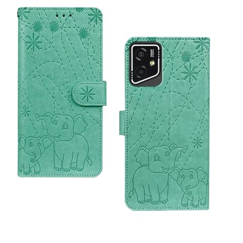 Image of amazon basics Lava Yuva Star 2 5G Flip Cover | Card Pockets Wallet & Stand | Flip Cover for Lava Yuva Star 2 5G (Green Elephant)