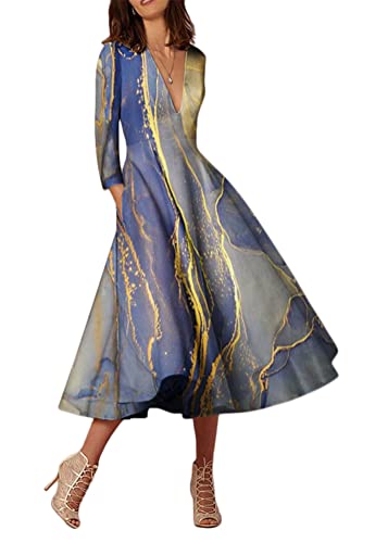 Tomwell Femme Robe De Cocktail Soirée Bal en Manche Courte Demoiselle Honneur pour Fête Cérémonie Anniversaire Bal Mariage Robe A Style11 3XL