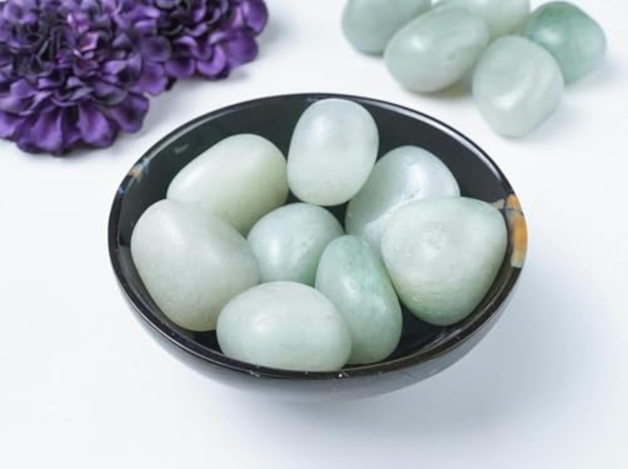 13 Pcs Jade Tumbled Stones and Crystals Bulk Set