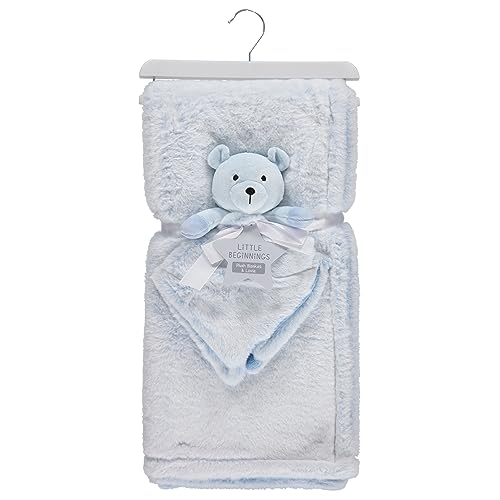 Image of Luxurious Ultra-Soft Plush Baby Blanket with Adorable Lovie Attachment - Choose from Bear, Koala, or Elephant Characters - Large 30x40 Inches - for Baby Boys and Girls