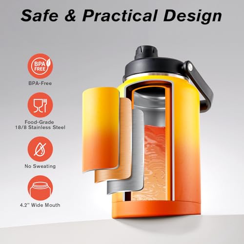 Image of Coolflask Titan Gallon Water Bottle Insulated with Large Handle Spout Lid