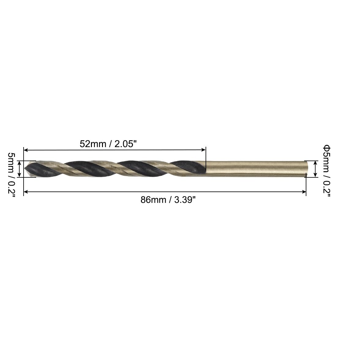 QUARKZMAN 36 Pezzi Punta A Liscia Rivestimento Oro Titanio E Nitruro Nero