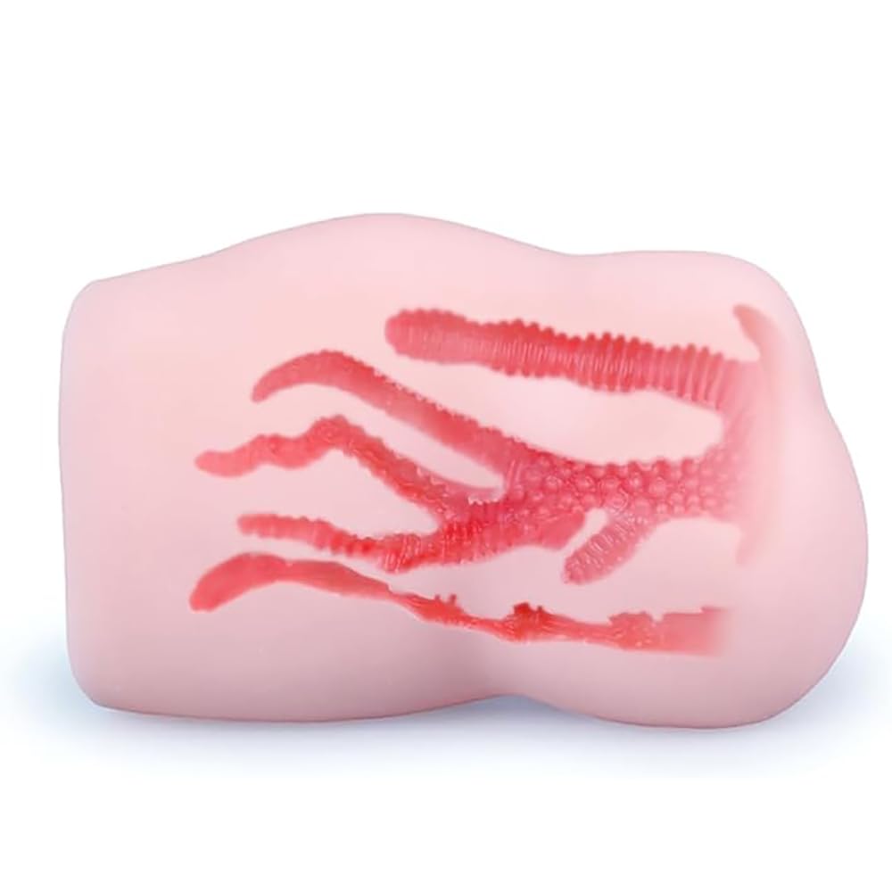 Realistischer Vagina Masturbator 3 Löcher 6 Kanäle Masturbator 3D-Vagina Taschenmuschi Rosa Erotisches Sex toy mit Massagegranulat Kanal Masturbation Sexspielzeug für Männer Profispieler