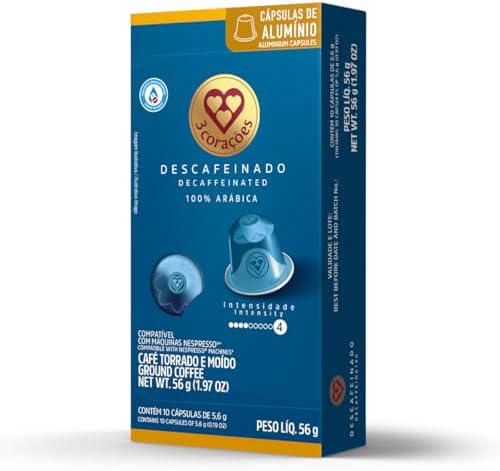 Cápsulas Café 3 Corações Descafeinado Nespresso - 10un