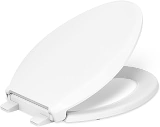 Kohler Cachet ReadyLatch Elongated Toilet Seat Quiet Close Slow Close Grip-Tight Bumpers Easy Install White