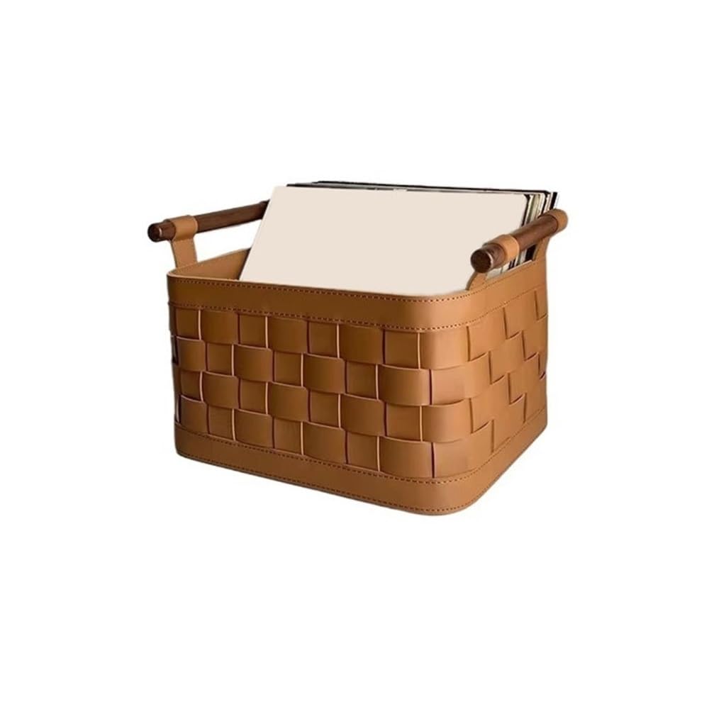 Boîte de rangement multifonctionnelle en cuir pour stockage de CD et DVD à poignée