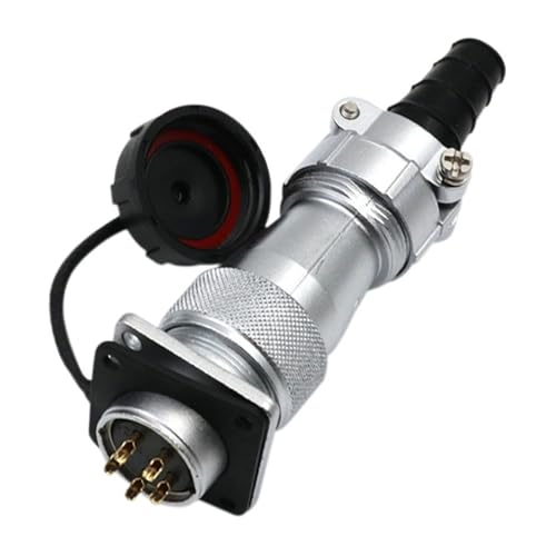 Conector metálico impermeable de aviación WF24 2-huecos miniatura 1