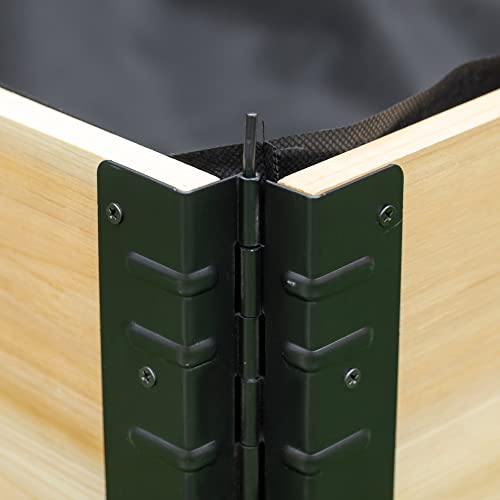Outsunny Foldable Raised Garden Bed, Wooded Elevated Ground Planter Box With Insert Extended Steel Corners, 47 X 31 X 9In, For Vegetables, Flower, Herb #TOP7