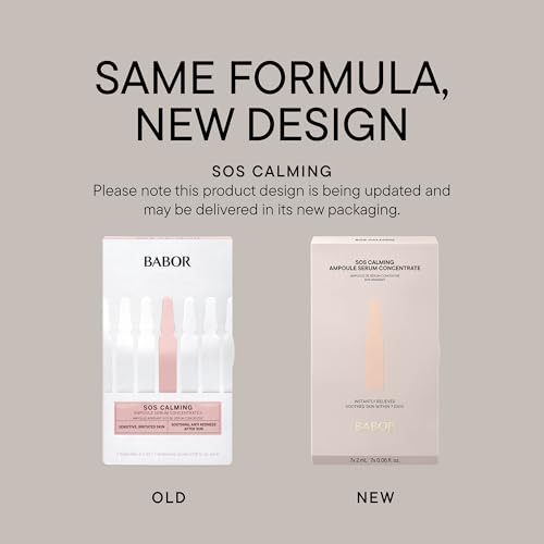 BABOR SOS Calming Ampoule Serum Concentrates, Soothing Serum to Treat Irritated Skin, Reduce Redness and Strengthen Skin Barrier, 7 Day Treatment