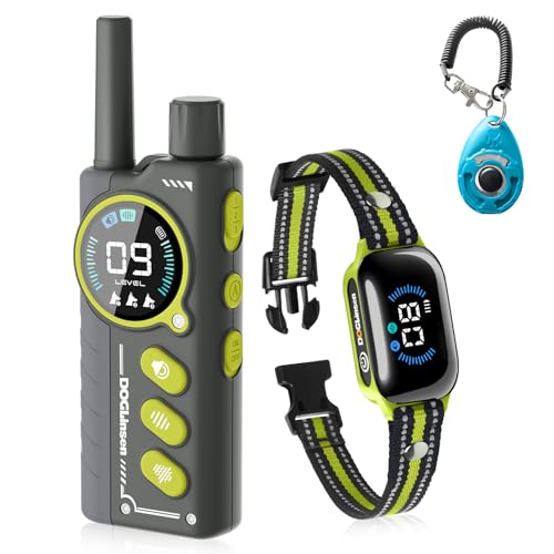 DOGLinsen No Shock Dog Training Collar, Vibration Collar for 15-120lbs Small Medium Large Dogs, Security Lock Vibrating Dog Collar with Remote 3300Ft - Safe and Humane