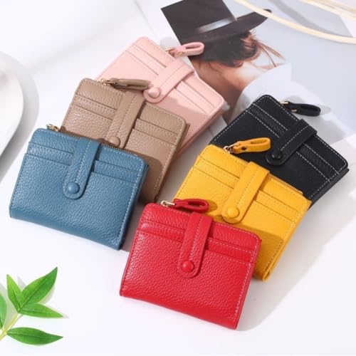 Women's Compact Textured Wallet with Coin Pocket - Multi-Card Organizer in Classic Colors(#1)2