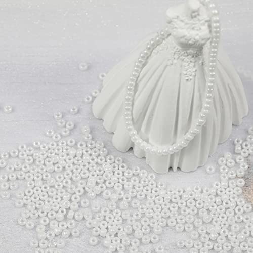 Bala&Fillic White Pearl Color 3mm Seed Beads About 3600pcs/100Grams in Bag - Image 3