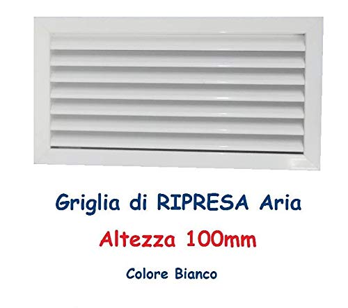 Griglie Altezza 100mm di Ripresa Aria BIANCA con Alette Oblique fisse