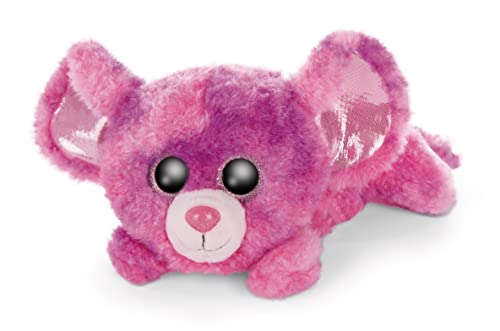 NICI Glubschis: Das Original – Glubschis Maus Maisie 25cm – Liegende Kuscheltier Maus mit großen Augen – Flauschiges Plüschtier mit großen Glitzeraugen – Schmusetier für Kuscheltierliebhaber