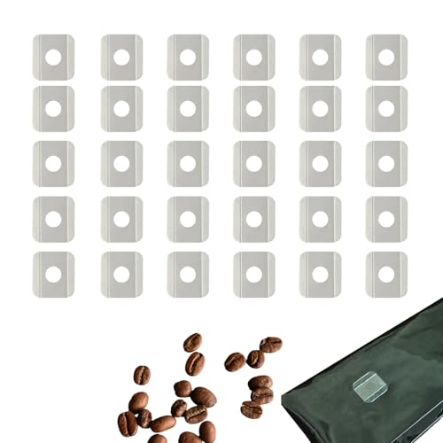 KUCHZUBE Airtight One-way Degassing Valve PE 30PCS/Set, CO2 Releasing Valves for Coffee Bag, Adhesive Patch Type Fermentation Exhaust Ventilation for Food Bag Packaging