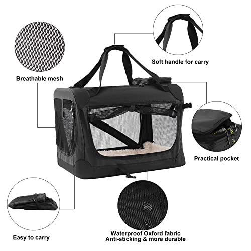 Portable Pet Carrier For Small Dogs, Soft Sided Dog Crate In Car, Foldable Dog Kennels For Puppy, Portable Dog Cages With Durable Mesh Windows, Black S #TOP3