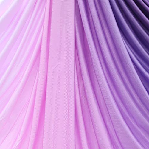 Prior Fitness 5M Aerial Yoga Hammock Yoga Swing Set Premium Nylon Aerial Silk Fabric Yoga Strap Accessory With Carabiner, Daisy Chain For Bodybuilding,Workout, Indoor, Outdoor Purple Light #TOP6