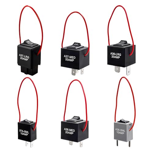 VCYOPN 6 PCS 9038A Relay Bypass Switch Kit, Fuel Pump Relay Bypass Master Kit Diagnostic Scan Tool with Amp Loop, Relays Tester Replaces 9036A & 9037A Compatible with Select Models