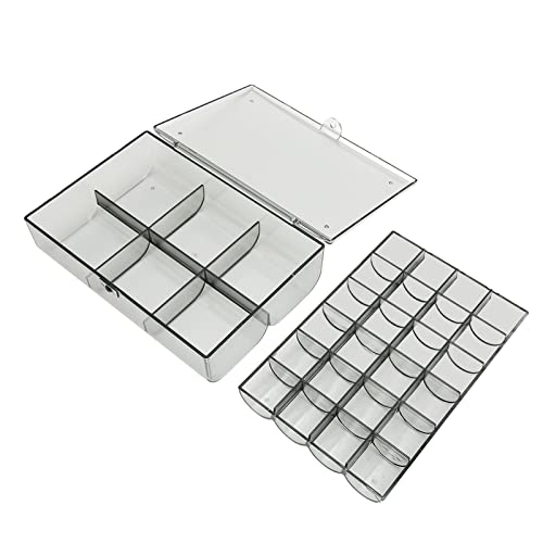 RASTKY Translucent Black Acrylic Earring Storage Organizer Box with 30 Compartments with Dust Cover, Lightweight and Portable, Best Gift for Jewelry Collectors