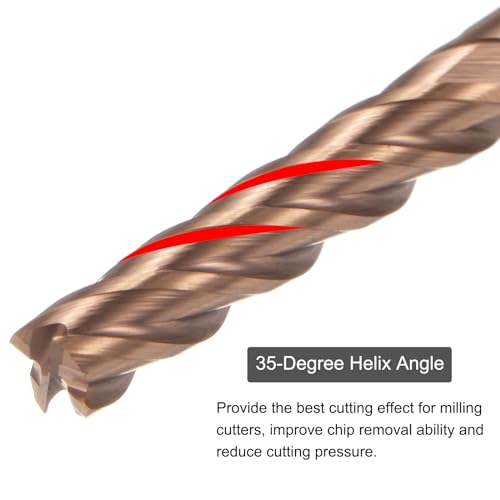 Image of uxcell 2pcs 4mm Dia 4mm Shank Square Nose End Mill 4 Flutes HRC55 Carbide AlTiN Coated CNC Router Bits Cutter Tools for End Milling CNC Machining