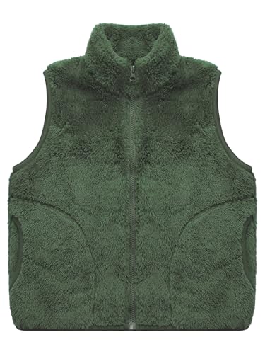 Girls Boys Kids Zip Up Vest Coat Fuzzy Polar Fleece Flannel Warm Jacket Sleeveless Stand Collar Outwear3