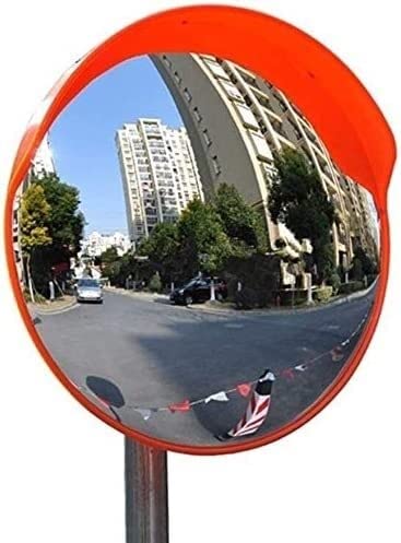 Espejo de observación parabólico rojo para seguridad de carreteras curvas y tráfico