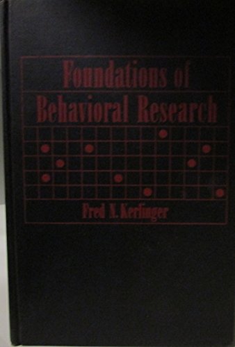 Foundations of Behavioral Research [German] 0030440254 Book Cover