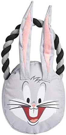 LOONEY TUNES for Pets Bugs Bunny Rope Head Stuffed Dog Toy for All Dogs | Grey and White Bugs Bunny Plush Fabric Toy for Dogs | Cute Rope Canvas Dog Toy