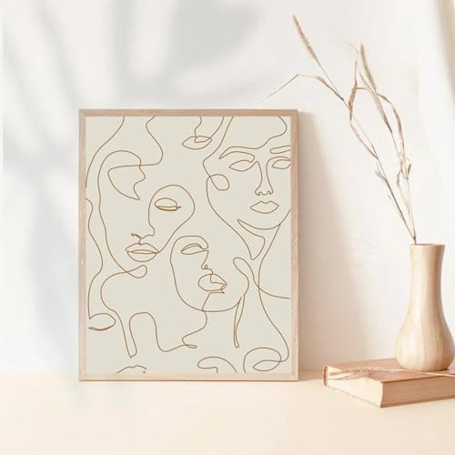 Toile minimaliste visage femme solution déco grand format 60x90cm