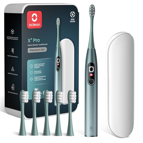 Oclean X Pro Set Brosse à dents électrique, 6 Brosettes et Étui de voyage, 3 Modes et Écran...
