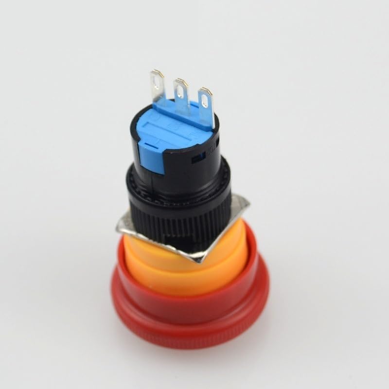16mm Mushroom Emergency Stop e-Stop Switch 3 pins NO+NC