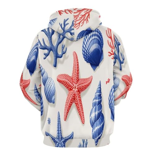 Sweat à capuche 3D illustration conques unisexe pull décontracté en molleton pour l'automne