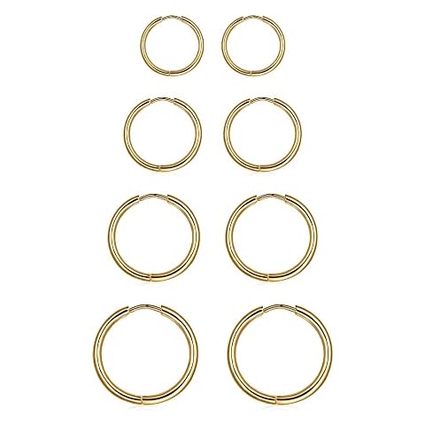 316L Surgical Steel Hoop Earrings, 6mm-20mm Huggie Hoop Earrings Men Hypoallergenic, Small Sleeper Mens Hoop Earrings Cartilage Earrings for Women 20G 18G, Metal, No Gemstone Cover