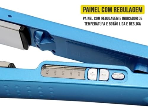 Prancha Chapinha Profissional Nano Titanium 450°F Bi Volt Protetor Térmico SOS Titanium Liss