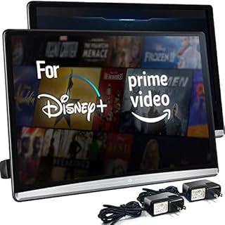 13.3 Inch 4K Upgrade Android 10.0 Multifunction Car TV Headrest Monitor Tablet Touch Screen Support 1080P Headset WiFi/Bluetooth/USB/SD/HDMI in+Out/FM/Mirror Link Video Player (2G ram 16G ROM (2PC))