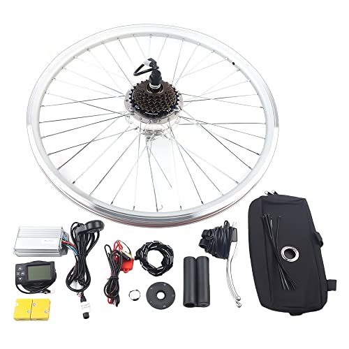 jiumxliu 26 Zoll 36V Ebike Umbausatz 250W Elektrofahrrad Umbausatz Heckmotor Elektrofahrrad Conversion mit LCD Display, DIY E-Bike Bausatz