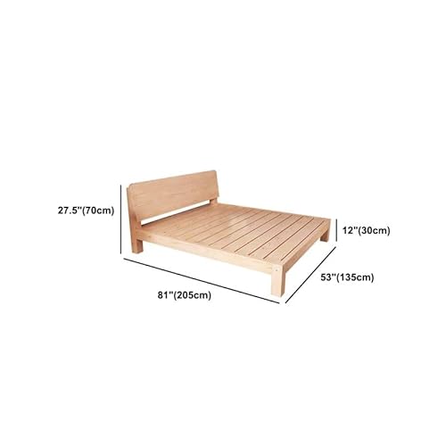 Craftthink Scandinavian Solid Wood Bed Frame With Rectangular Headboard In Natural For Bedroom Boys Girls- Full Xl (Panel Single Bed) #TOP1
