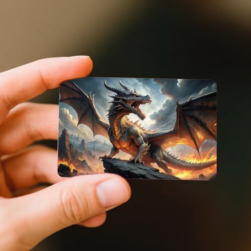 AFRITEE Credit Card Covers Skin - 4 Sheets Fantasy Dragon Debit Card Sticker Cover, Personalized Waterproof Credit Cards Skins DIY Bank Metro Cards Decorations Gift for Boys Teenager3