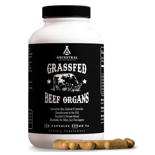 Ancestral Supplements Grass Fed Beef Organ Supplement, Supports Whole Body Wellness with Proprietary Blend of Liver, Heart, Kidney, Pancreas, Spleen, Freeze-Dried Beef, Non-GMO, 180 Capsules