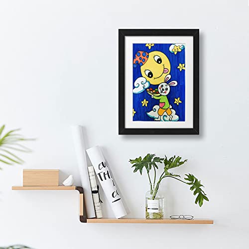 Yejahy Children's Art Frame, Front Opening Art Display Frame, Replaceable Picture Display. A4 Artwork, Painting, Kids Storage Rack, Office & Home 8.3X11.8Inch (Black) #TOP6