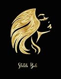 Sketch Book: Notebook for Drawing, Writing, Art Paper ,Painting, Sketching Dry & Doodling, 110 Pages, 8.5x11 Golden Girl Stylish Cover